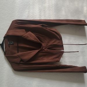 Brown long sleeve cropped